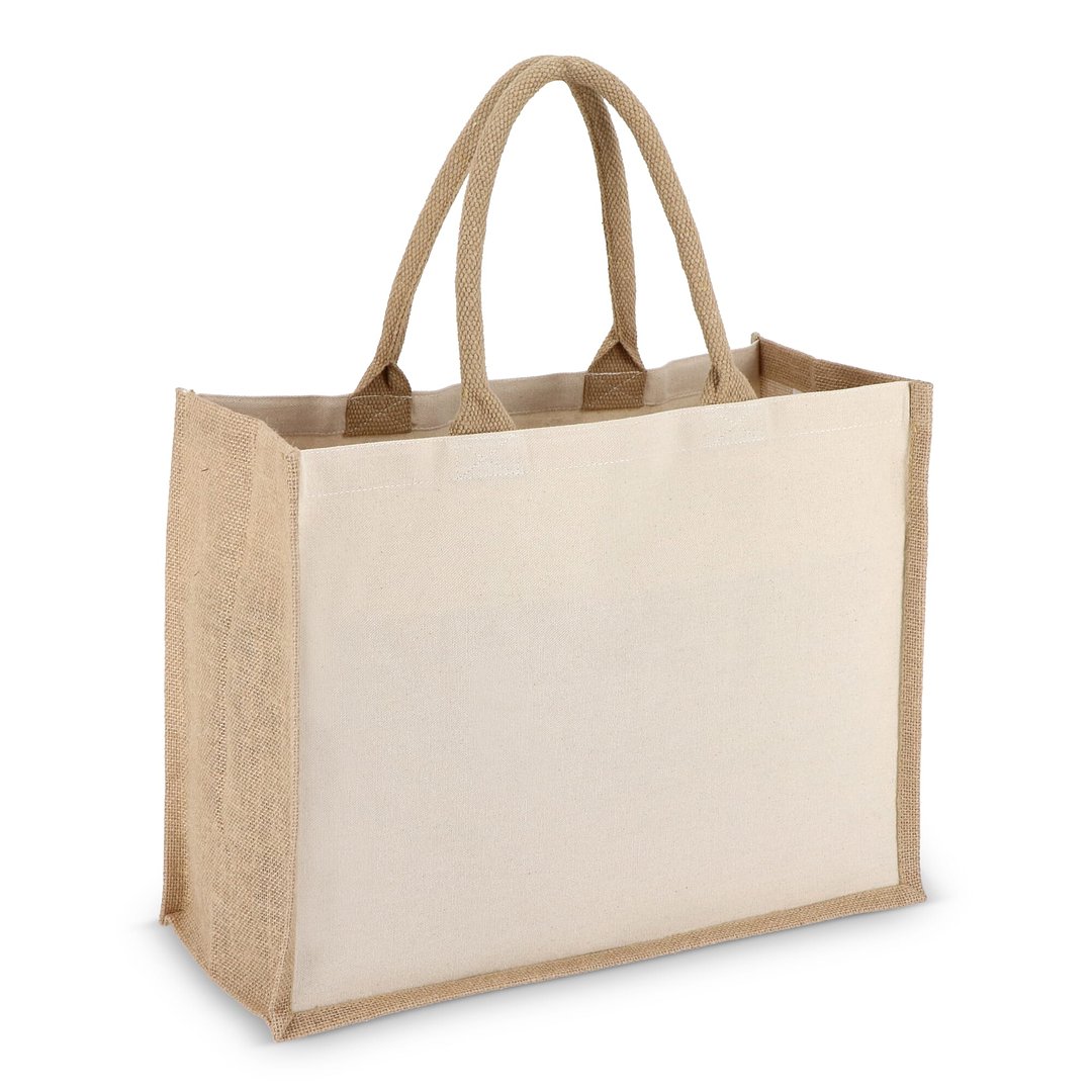 Jute-Baumwolle Tragetasche OEKO-TEX® 42,5 x 19 x 32cm 320g/m² Gritan