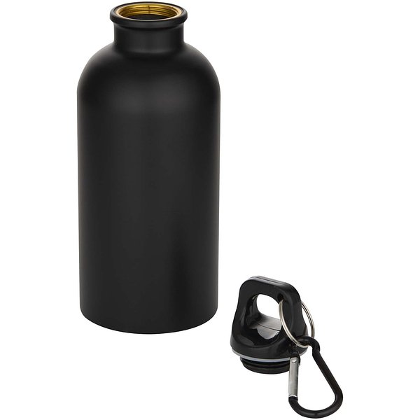 400 ml matte RCS-zertifizierte einwandige Trinkflasche aus recyceltem Edelstahl mit Karabinerhaken - Trudi