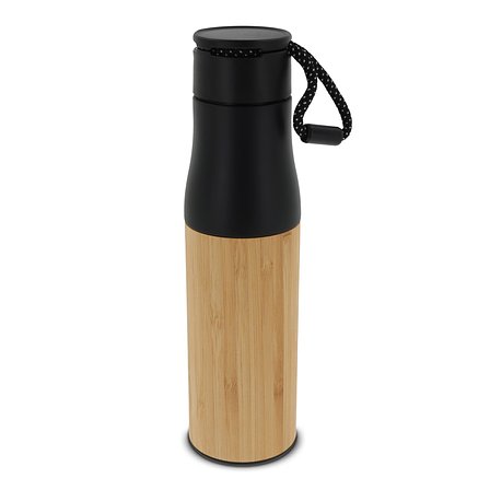 Isolierflasche Bambus mit Trageschlaufe 500ml Paulio