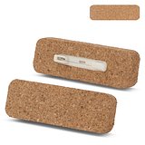 Namensschild Kork mit Anstecknadel Benie