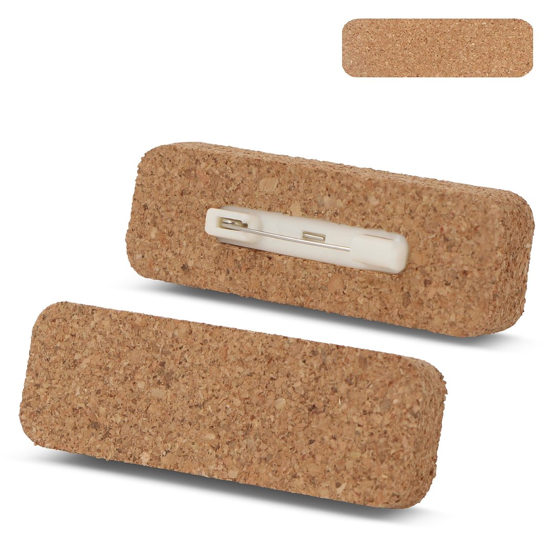 Namensschild Kork mit Anstecknadel Benie