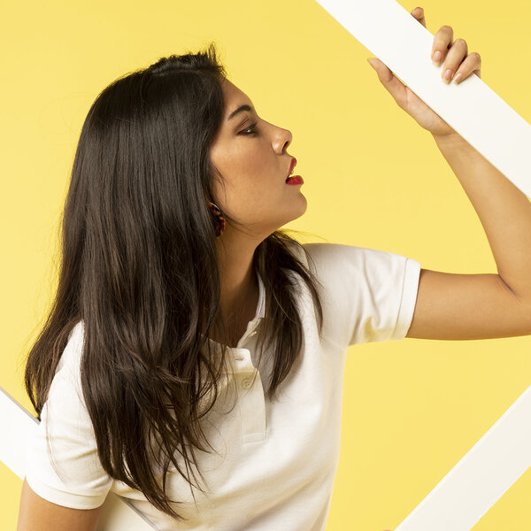 Frauen Weiß Polo-Shirt "keya"