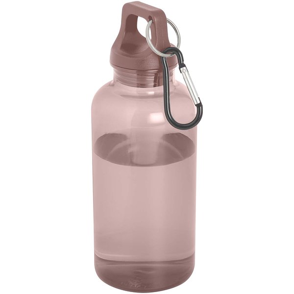 400 ml RCS-zertifizierte Trinkflasche aus recyceltem Kunststoff mit Karabiner - Emerik