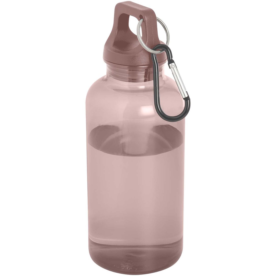 400 ml RCS-zertifizierte Trinkflasche aus recyceltem Kunststoff mit Karabiner - Emerik