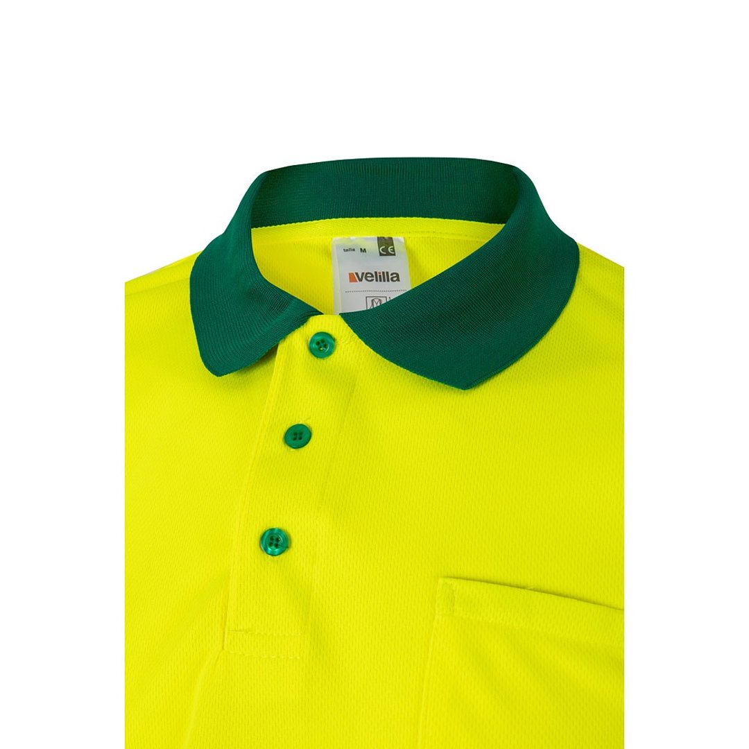 Zweifarbiges Poloshirt im Bird-Eye-Design (160g/m²) mit kurzen Ärmeln, aus Polyester (100%) Mudyli