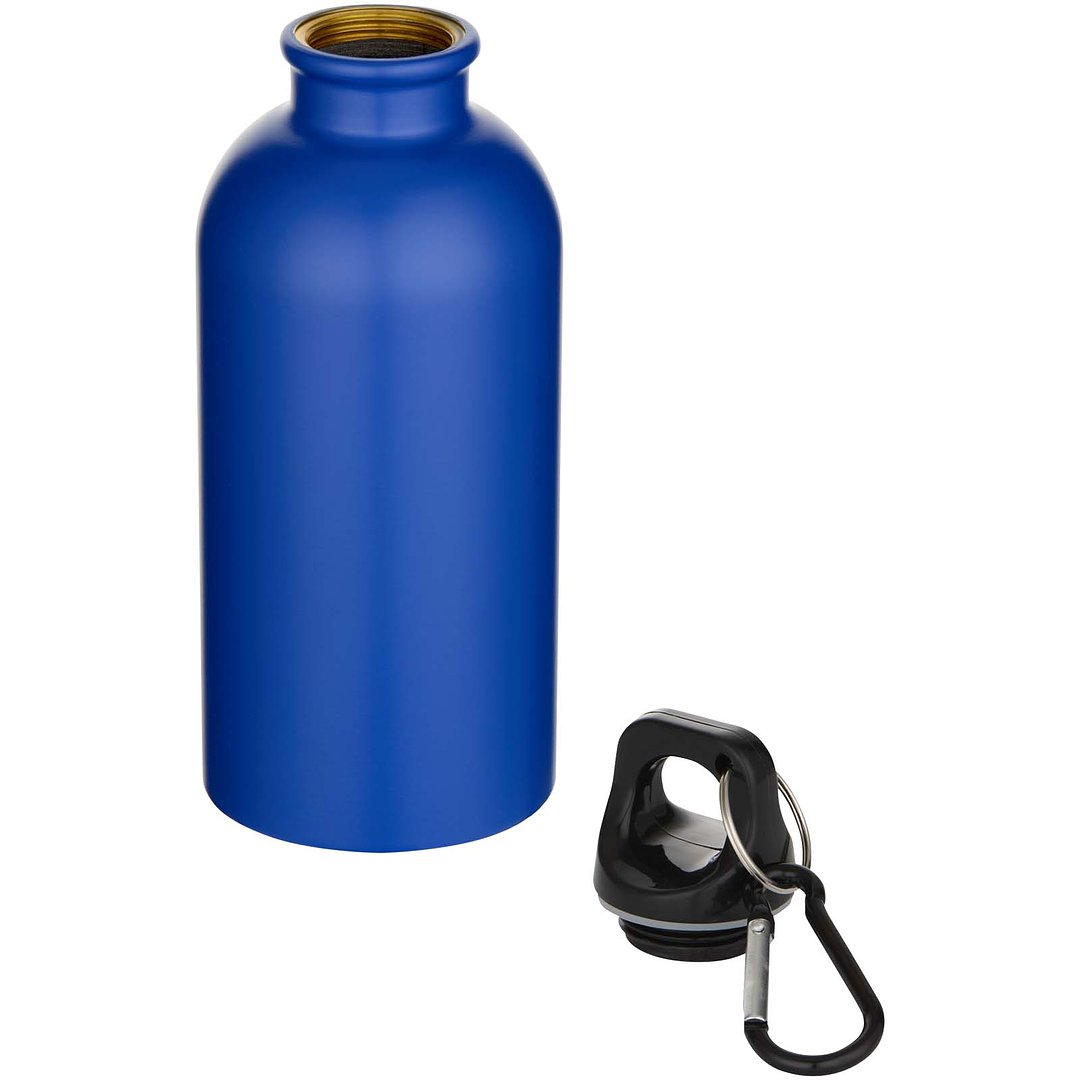 400 ml matte RCS-zertifizierte einwandige Trinkflasche aus recyceltem Edelstahl mit Karabinerhaken - Trudi