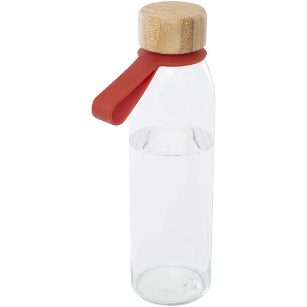 500 ml Glas-Flasche mit Silikongriff und Bambusdeckel - Giafer