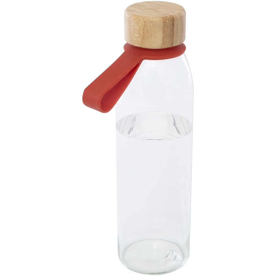 500 ml Glas-Flasche mit Silikongriff und Bambusdeckel - Giafer