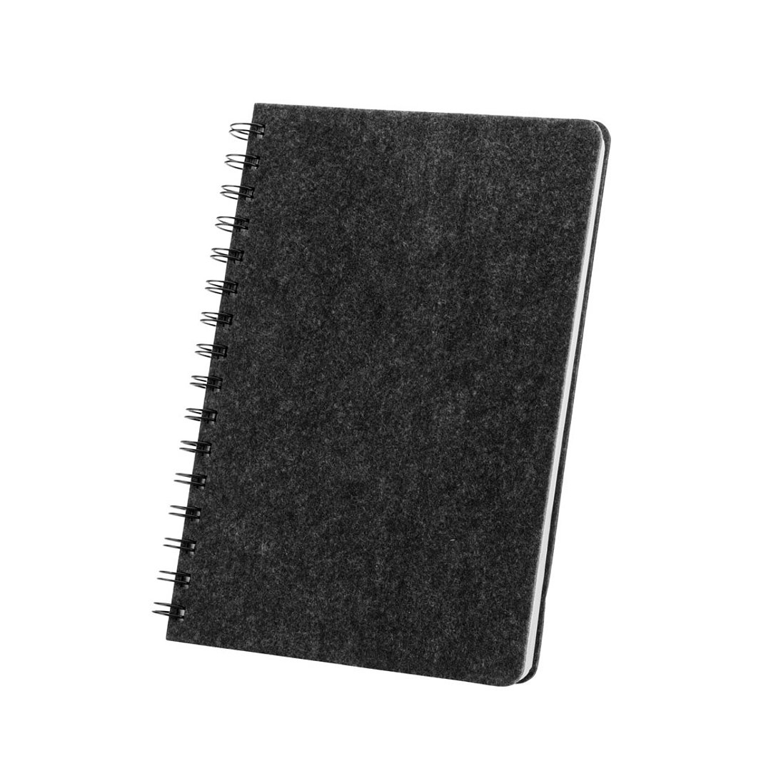 A5-Ringbuch mit flexiblem Einband aus recyceltem Filz (100% rPET) mit linierten Seiten Ittanin