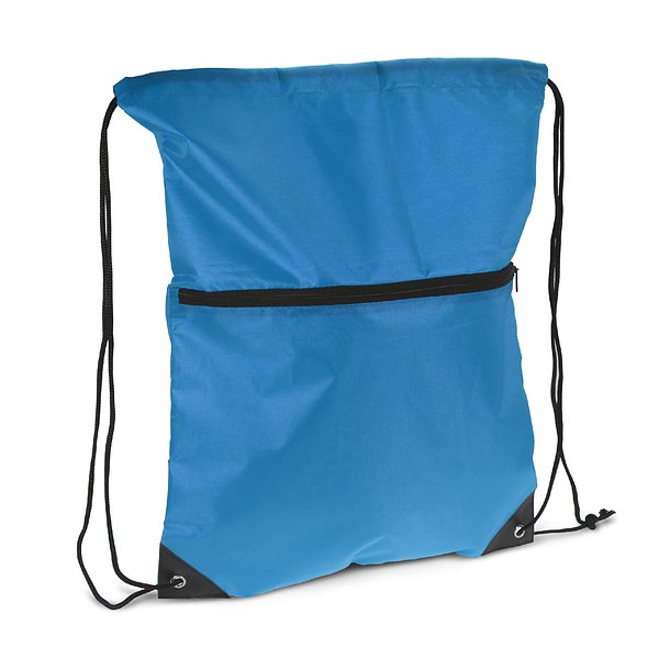 Kordelzugtasche 210T R-PET mit Reißverschluss Rueli