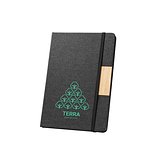 Notizbuch im Format A5 mit festem Einband aus 100 % recyceltem PET-Gewebe und linierten Seiten aus Recyclingpapier Relis