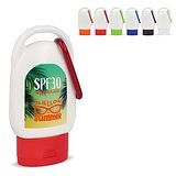 Sonnenschutzlotion mit Karabiner SPF30 aus recyceltem Material Hatrudi