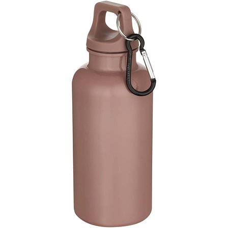 400 ml einfarbige RS-zertifizierte Trinkflasche aus recyceltem Kunststoff mit Karabinerhaken - Uedi