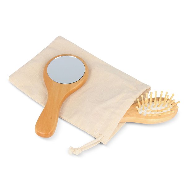 Bambus-Bürsten- und Spiegelset Steiver