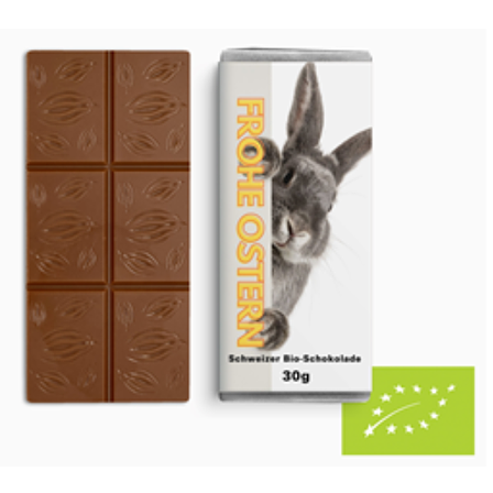Mini Tafelschokolade 30 g als Werbeartikel individuell bedruckbar
