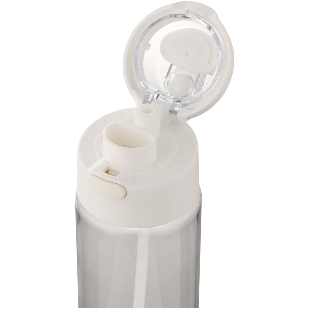 700 ml RCS Trinkflasche aus recyceltem Kunststoff mit Multifunktionsdeckel und Klappstrohhalm - Vreilga