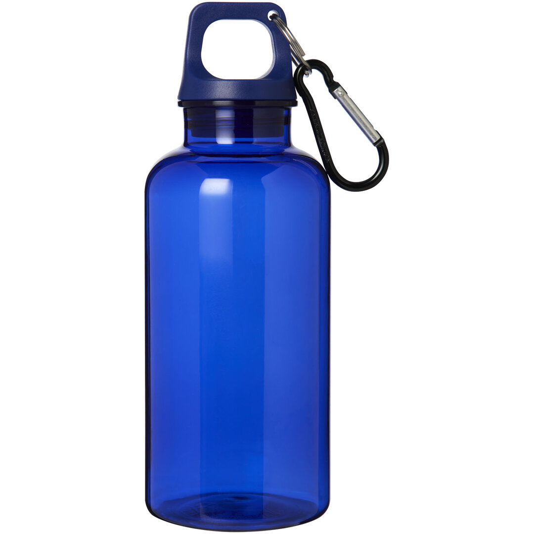 400 ml RCS-zertifizierte Trinkflasche aus recyceltem Kunststoff mit Karabiner - Emerik