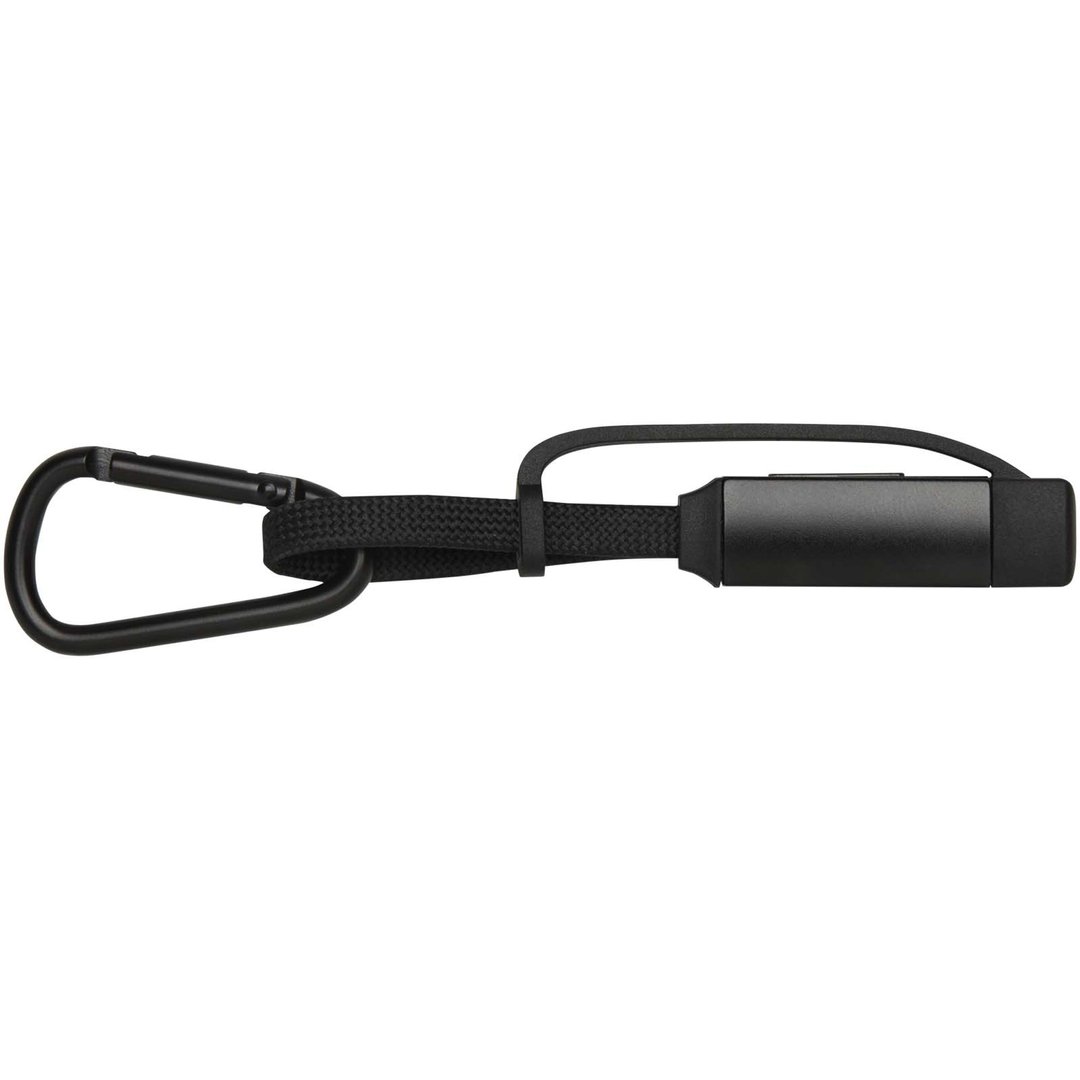 65 W 3-in-1-Ladekabel aus recyceltem Aluminium mit Karabinerhaken - Beatha