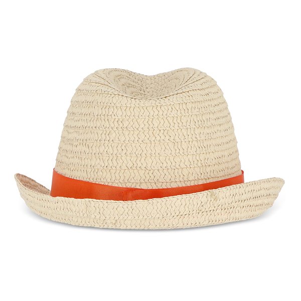 Pflanzlicher Strohhut mit farbigem Band Betonnel