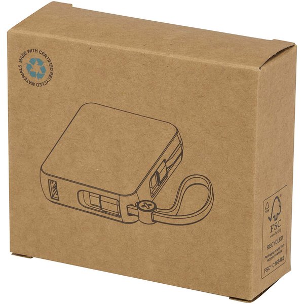 35 W 10.000 mAh Tablet Powerbank mit integriertem Typ-C-Kabel aus recyceltem Kunststoff - Ylanin