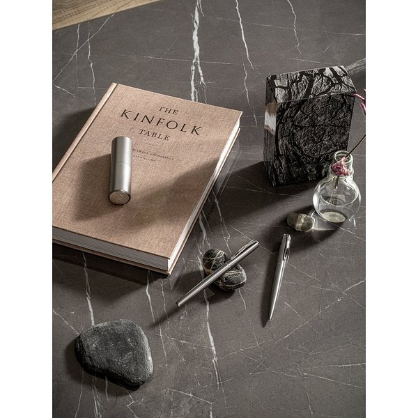 Roller- und Kugelschreiberset aus 53% recyceltem Edelstahl Lütholdin