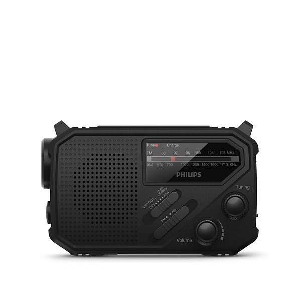 Philips TAR1609 Notfallradio mit analogem FM/AM-Tuner und Taschenlampe Elveri