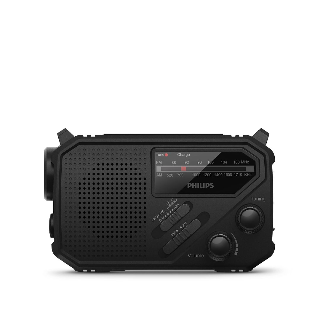 Philips TAR1609 Notfallradio mit analogem FM/AM-Tuner und Taschenlampe Elveri