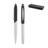 Schreibset mit Tintenroller und Kugelschreiber aus Metall Chaspas