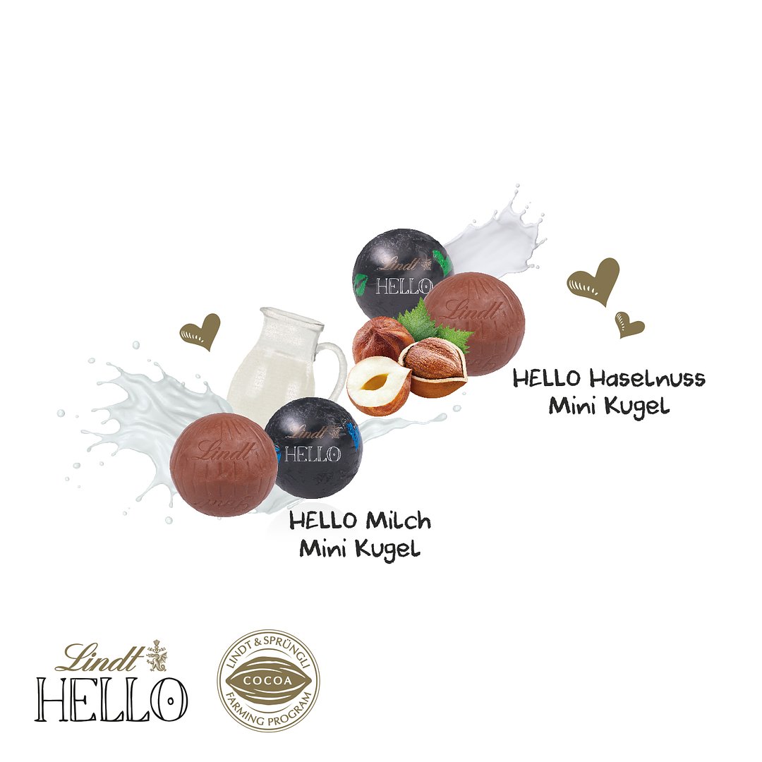 Tisch-Adventskalender Lindt „HELLO“, Inlay aus Papierfaser