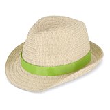 Pflanzlicher Strohhut mit farbigem Band Betonnel