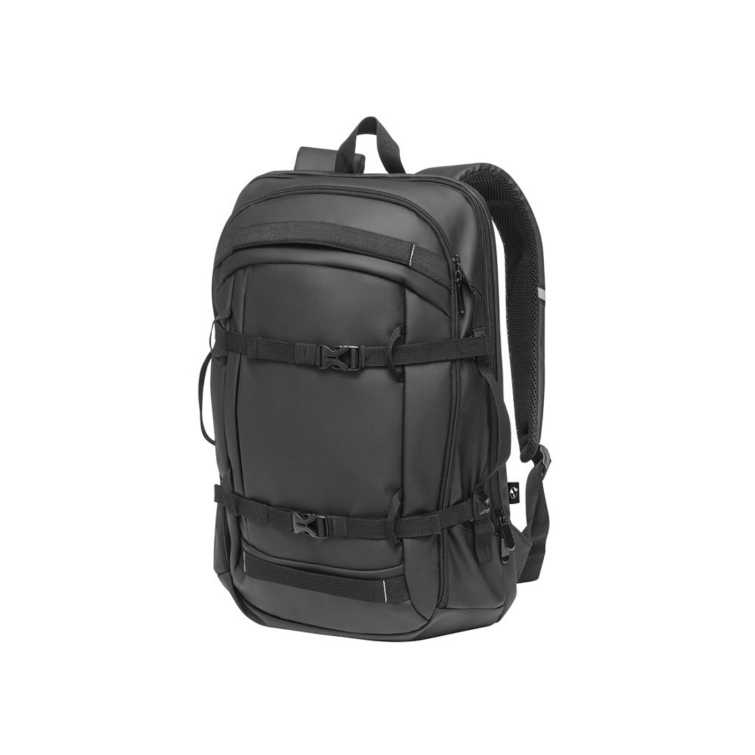 Laptop-Rucksack aus 900D recyceltem Polyester, hohe Dichte, mit wasserfesten Beschichtung und Futter aus 210D recyceltem Polyester Maramudy