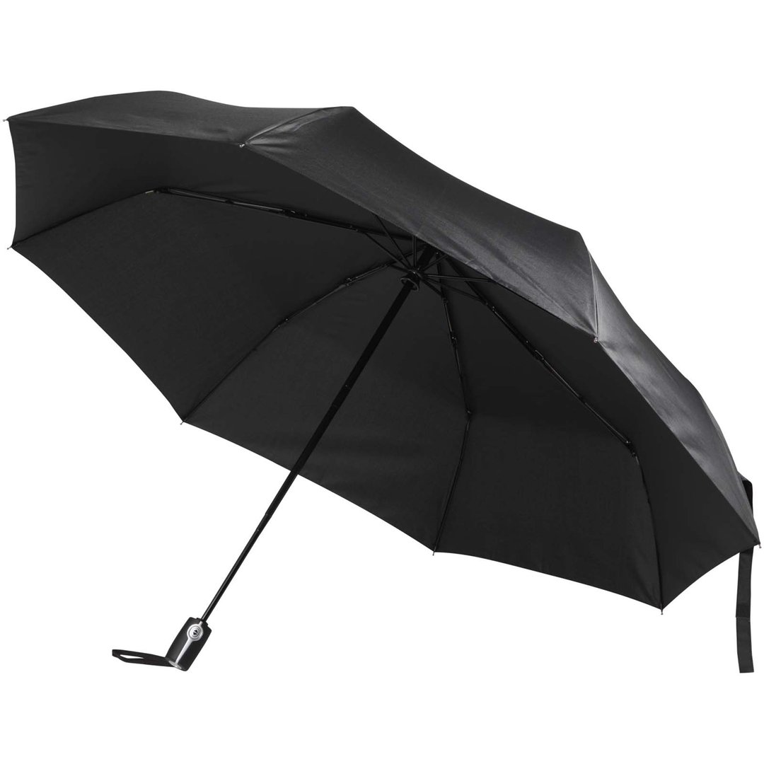 27" faltbarer RPET-Regenschirm mit automatischer Öffnungs- und Schliessfunktion - Emmascht