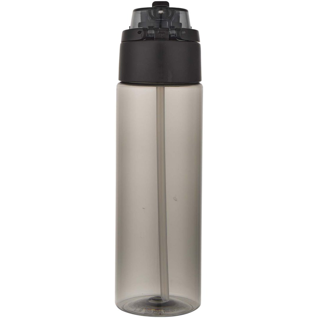 700 ml RCS Trinkflasche aus recyceltem Kunststoff mit Multifunktionsdeckel und Klappstrohhalm - Vreilga