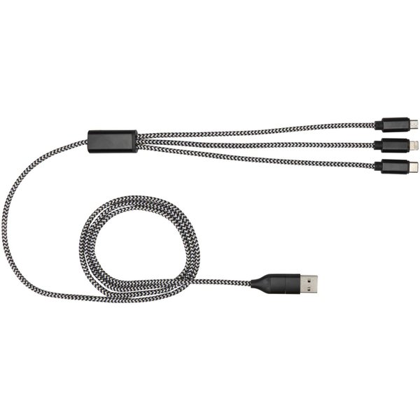 5-in-1-Ladekabel aus recyceltem Aluminium und RPET - Köbistgas