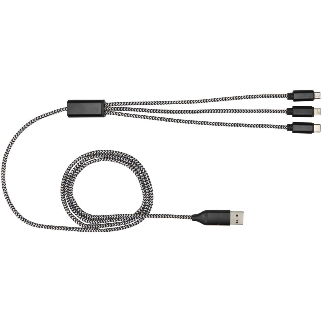 5-in-1-Ladekabel aus recyceltem Aluminium und RPET - Köbistgas