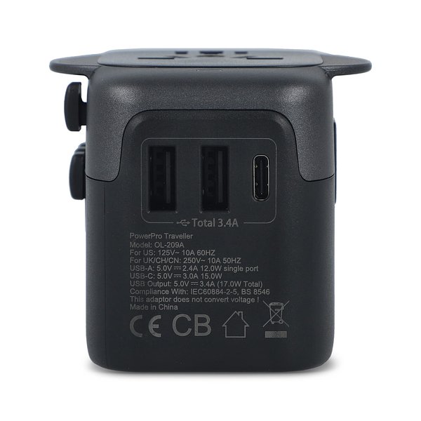 PowerPro Reiseadapter aus recyceltem Kunststoff Altina