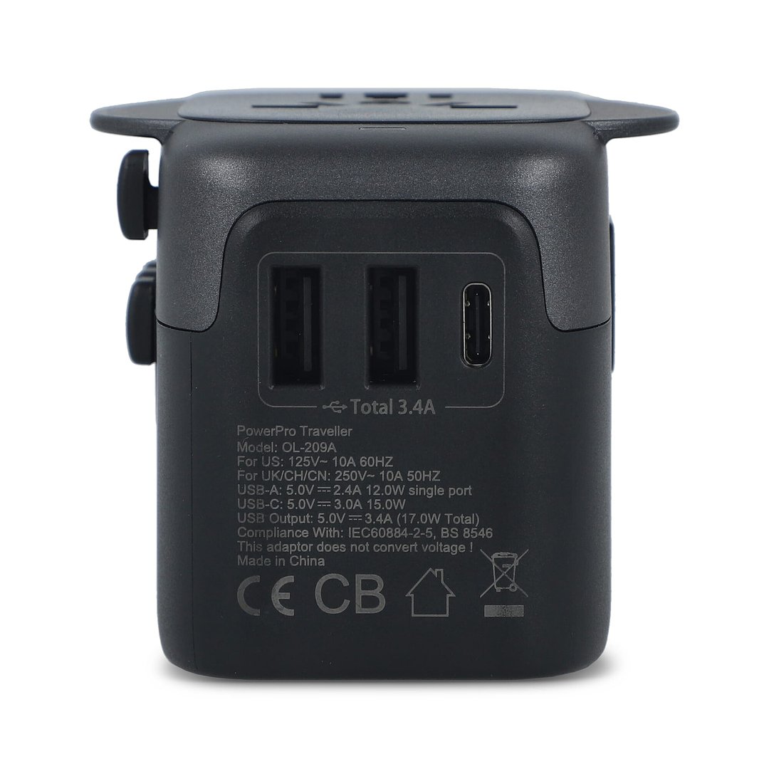 PowerPro Reiseadapter aus recyceltem Kunststoff Altina