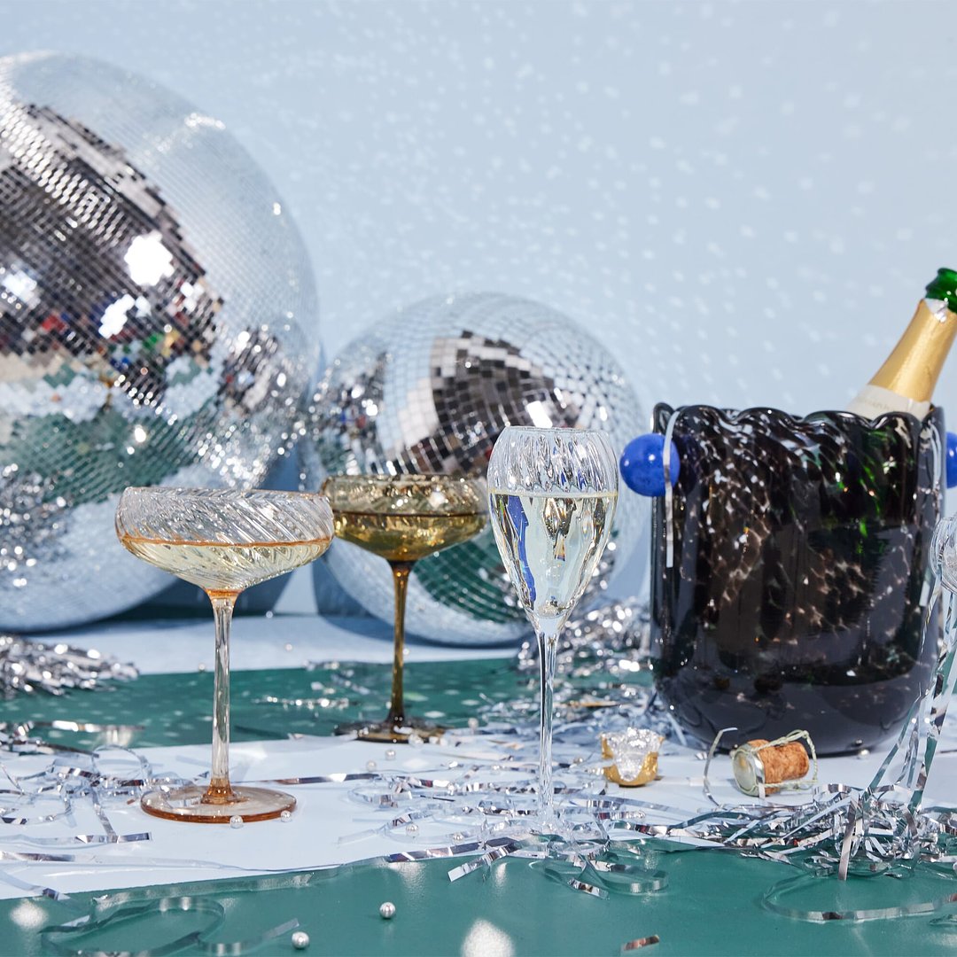 Byon Opacity 2er-Set Sektgläser mit stilvollem Glasmuster 300ml Sarena