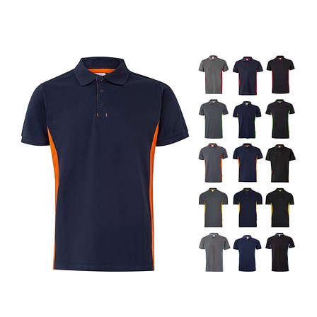 Zweifarbiges Piqué-Poloshirt (180 g/m²), kurzärmelig, aus Baumwolle (60%) und Polyester (40%) Buorli