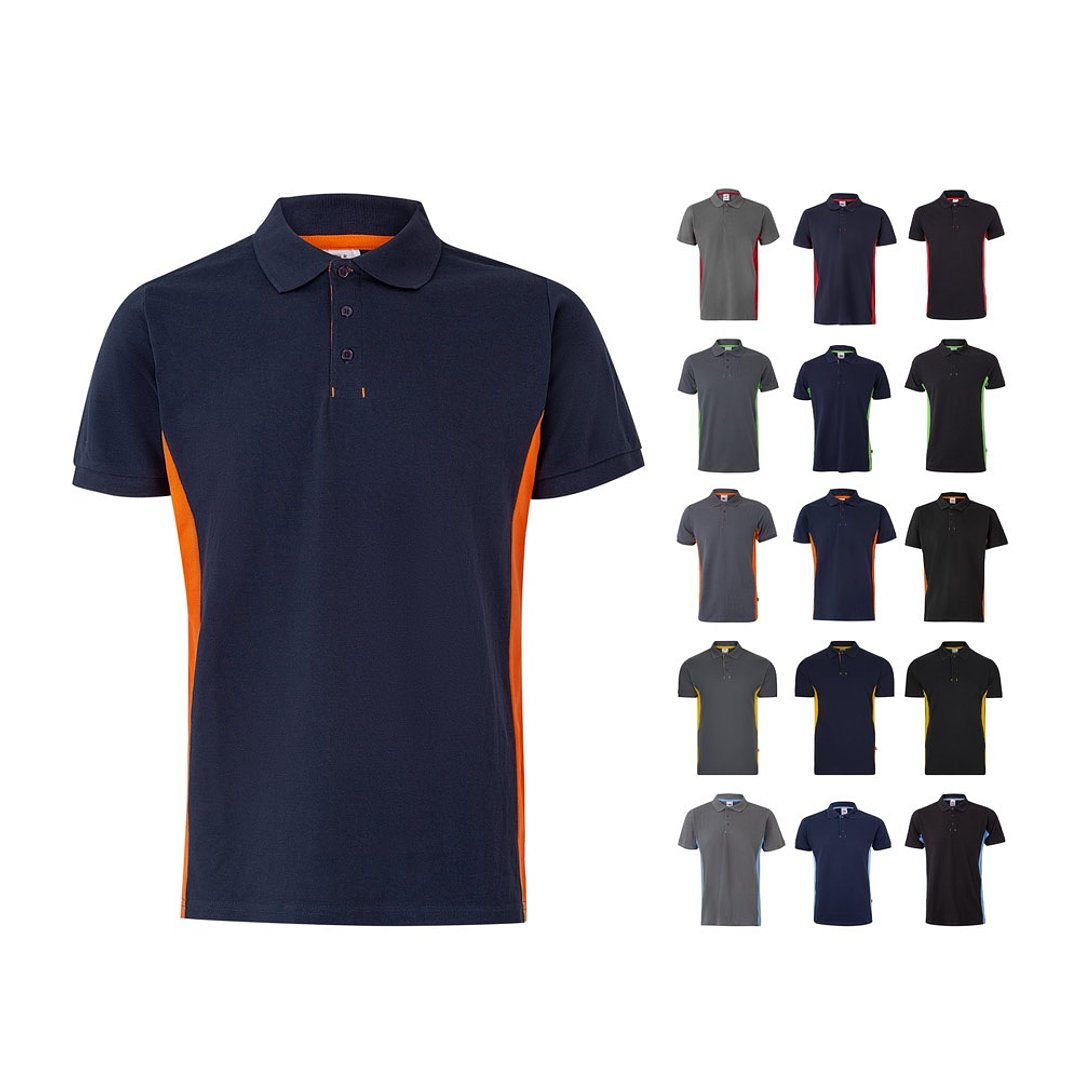 Zweifarbiges Piqué-Poloshirt (180 g/m²), kurzärmelig, aus Baumwolle (60%) und Polyester (40%) Buorli