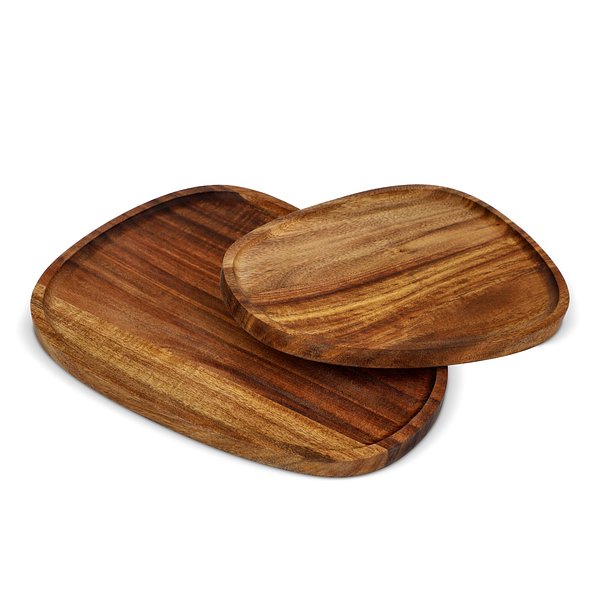 2er-Pack Holztabletts in Bioform Benescia