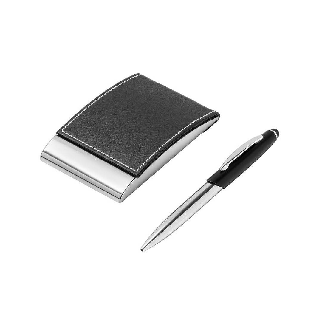 Schreibset bestehend aus Kugelschreiber und Kartenetui Aitaran