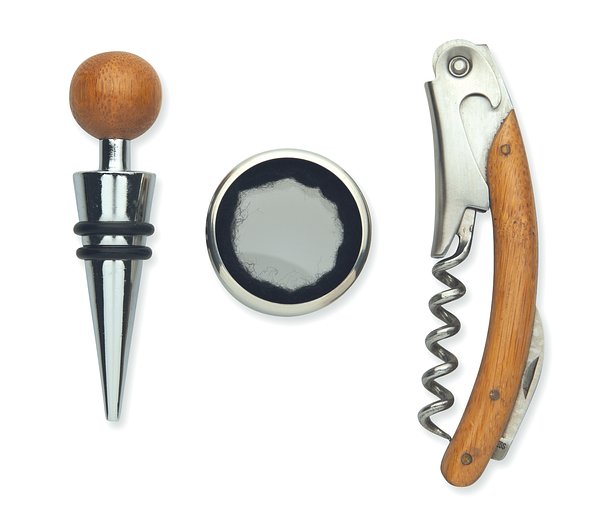 Wein-Set in Bambus-Box Fenja