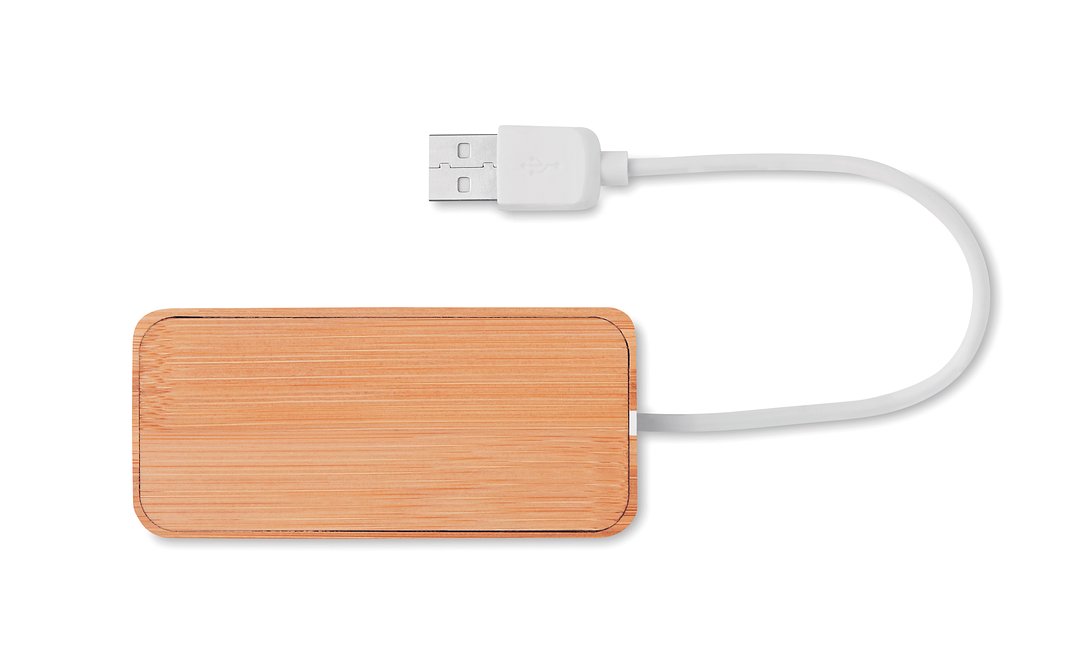 3 Port 2.0 USB Hub Bambus Meriover