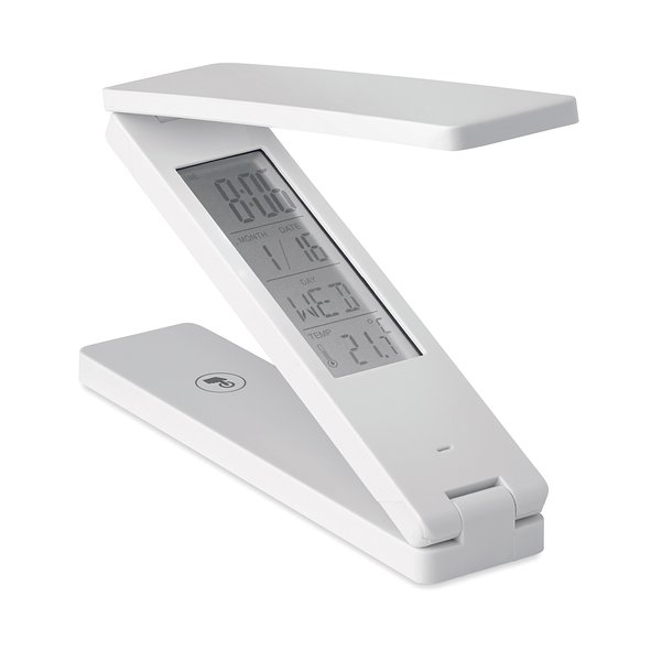 Faltbare Tischleuchte mit Uhr Ainan