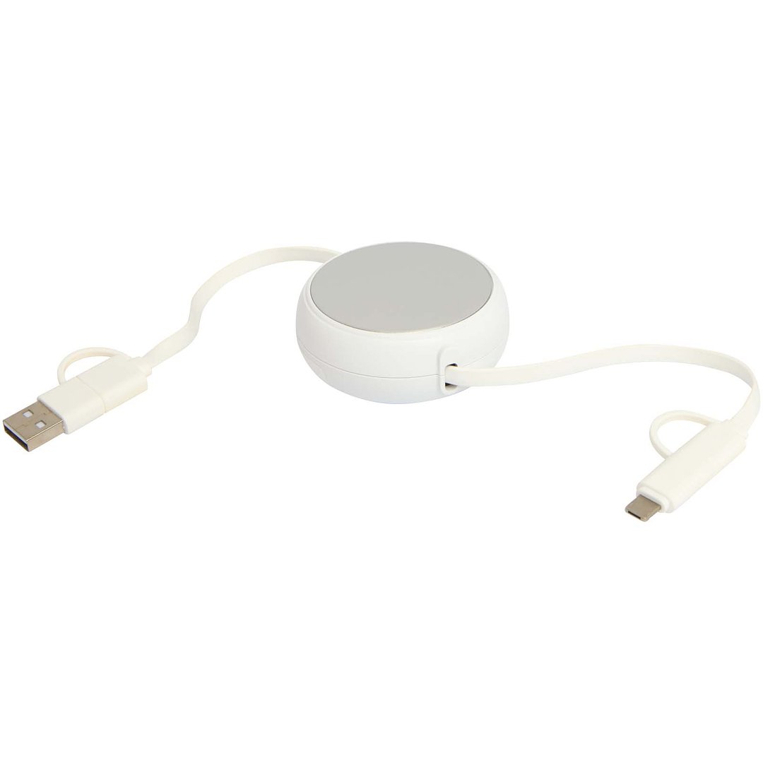 100 cm 5-in-1 Kabel aus recyceltem Kunststoff und Aluminium, einziehbar, für Datenübertragung und mit 45W Schnellladung - Merverdy
