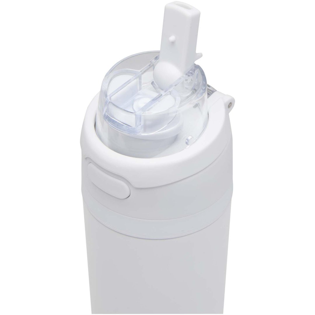 800 ml RCS Trinkflasche aus recyceltem, einwandigem Edelstahl mit Multifunktionsdeckel und Klappstrohhalm - Gillingin