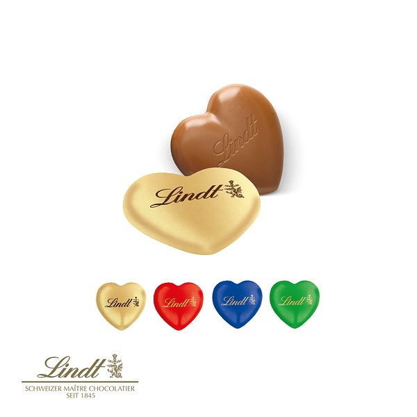 Werbe-Klappkarte mit Schokoladenherz von Lindt, 20 g