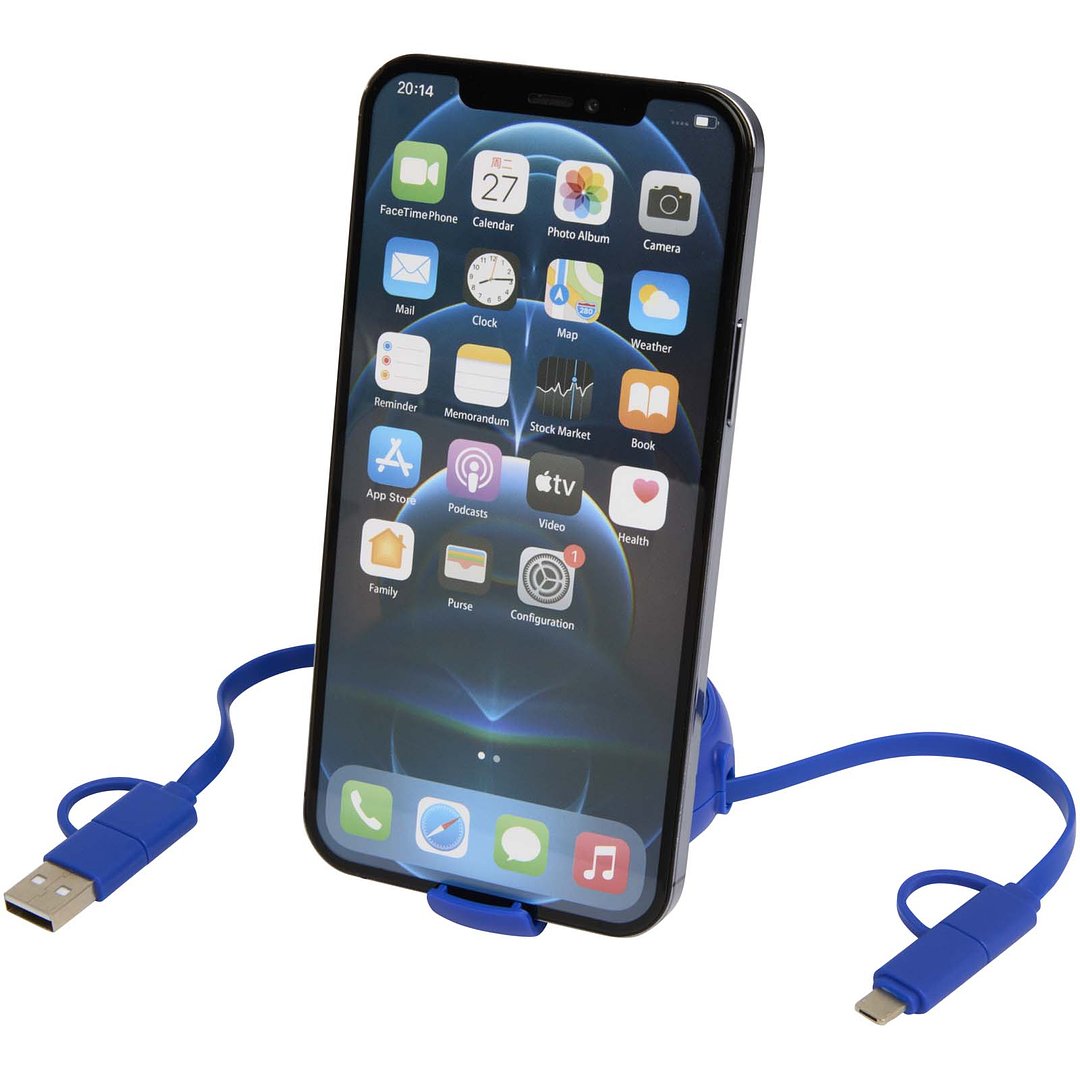 100 cm 5-in-1 Kabel aus recyceltem Kunststoff und Aluminium, einziehbar, für Datenübertragung und mit 45W Schnellladung - Merverdy