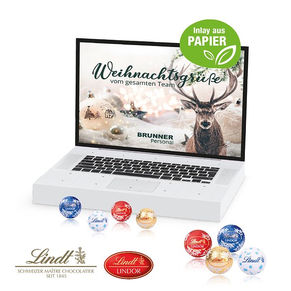 Adventskalender Laptop mit Lindt Minis